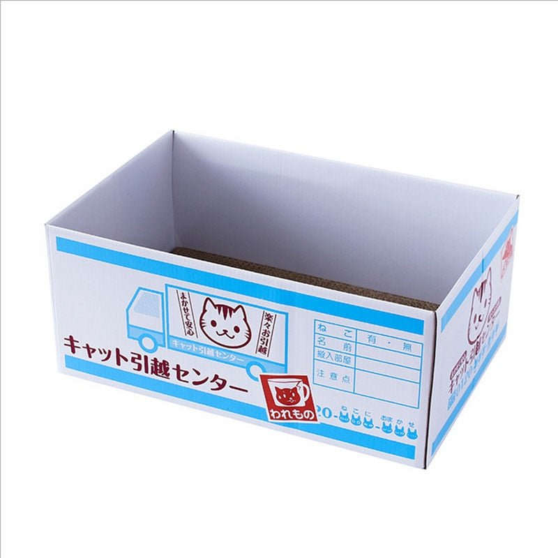 Dailypets Japanese Style Cardboard Cat Bed – Cozy Indoor Cat Lounge with Corrugated Base