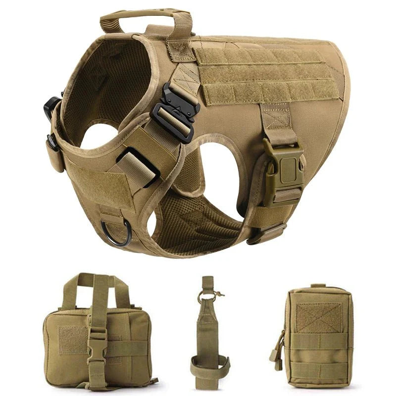 Dailypets Tactical Dog Harness with Handle & Leash for Training, Hiking & Outdoor Adventures