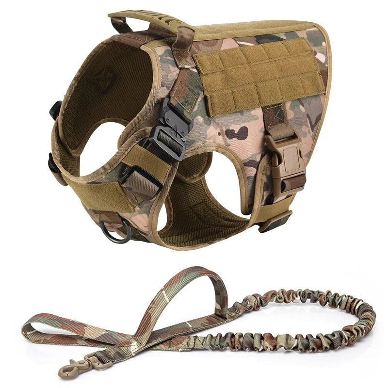 Dailypets Tactical Dog Harness with Handle & Leash for Training, Hiking & Outdoor Adventures