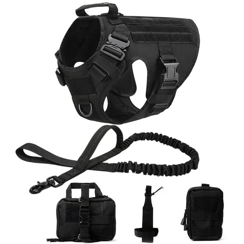Dailypets Tactical Dog Harness with Handle & Leash for Training, Hiking & Outdoor Adventures