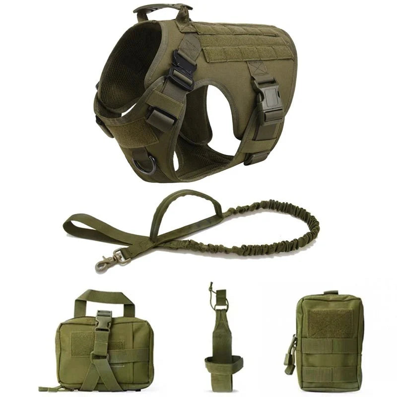 Dailypets Tactical Dog Harness with Handle & Leash for Training, Hiking & Outdoor Adventures