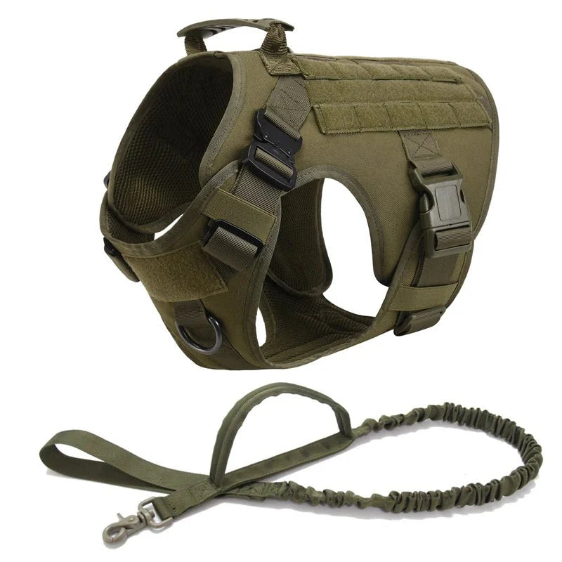 Dailypets Tactical Dog Harness with Handle & Leash for Training, Hiking & Outdoor Adventures
