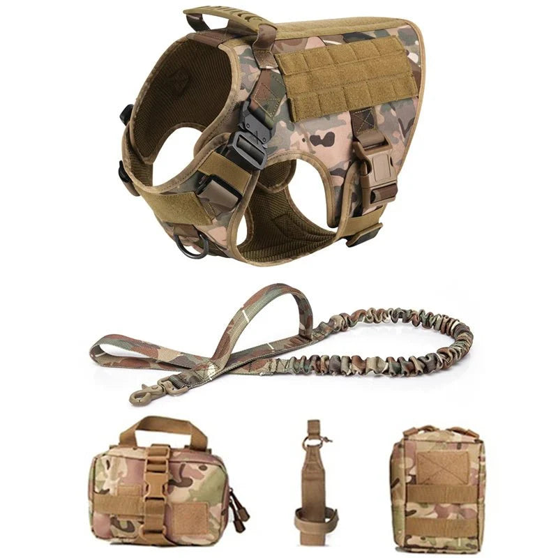 Dailypets Tactical Dog Harness with Handle & Leash for Training, Hiking & Outdoor Adventures