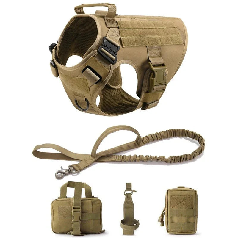 Dailypets Tactical Dog Harness with Handle & Leash for Training, Hiking & Outdoor Adventures