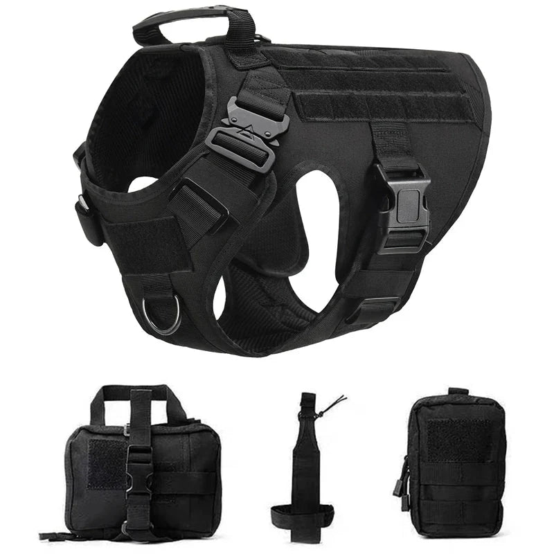 Dailypets Tactical Dog Harness with Handle & Leash for Training, Hiking & Outdoor Adventures