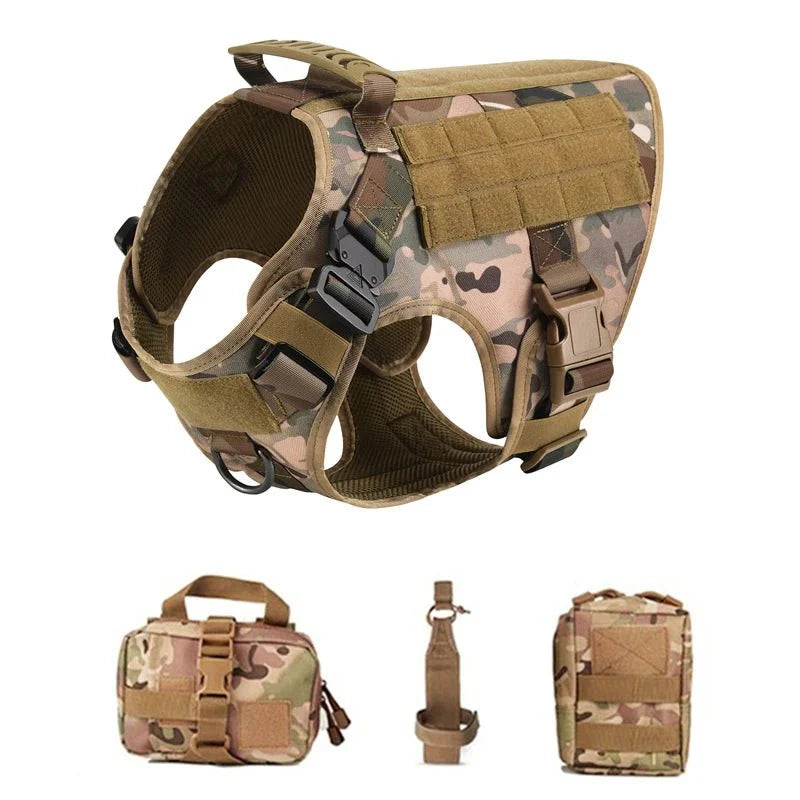 Dailypets Tactical Dog Harness with Handle & Leash for Training, Hiking & Outdoor Adventures