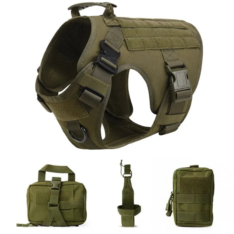 Dailypets Tactical Dog Harness with Handle & Leash for Training, Hiking & Outdoor Adventures