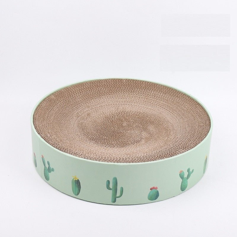 Dailypets Corrugated Cat Scratcher – Round Cat Bed with Cactus-Inspired Design
