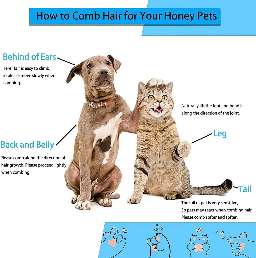 Dailypets Multi-Purpose Pet Grooming Brush for Dogs and Cats with Comfortable Grip