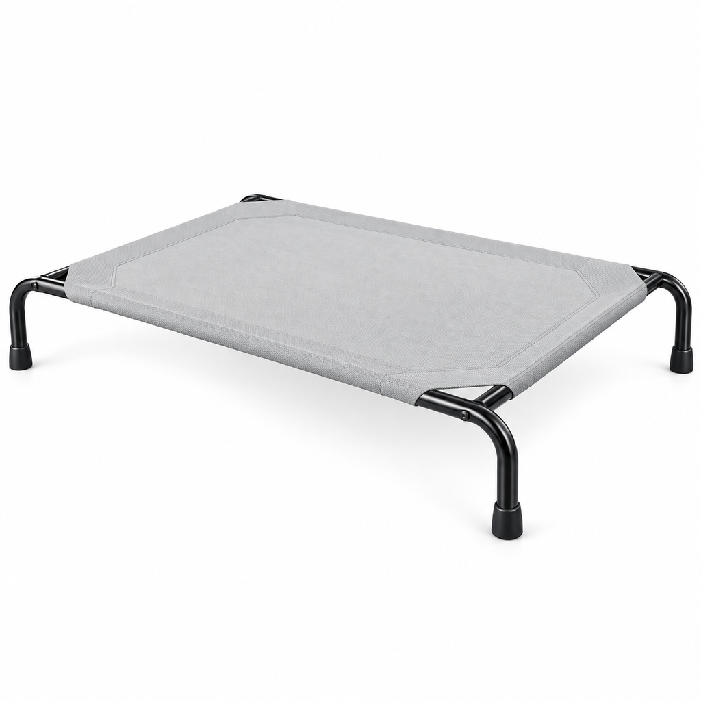 POUPIPETS Raised Dog Bed – Elevated Cooling Pet Cot with Breathable Mesh for Large Dogs