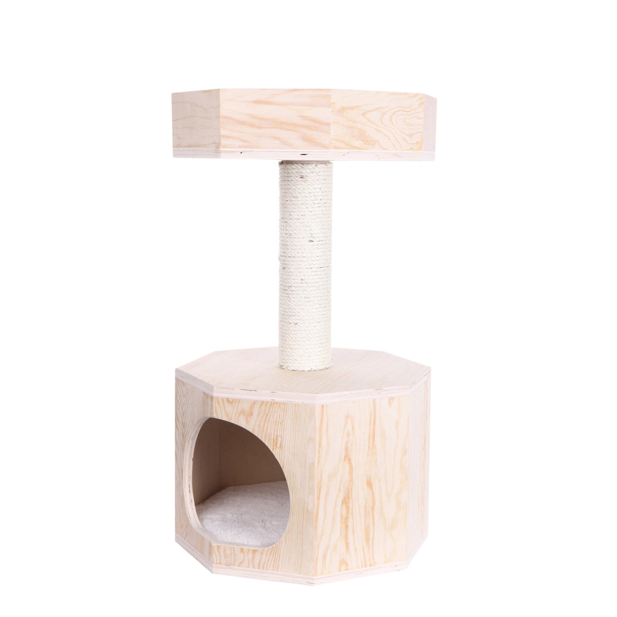 Dailypets Octagon Cat Tree for Indoor Cats – Modern Tower with Scratcher & Hideout