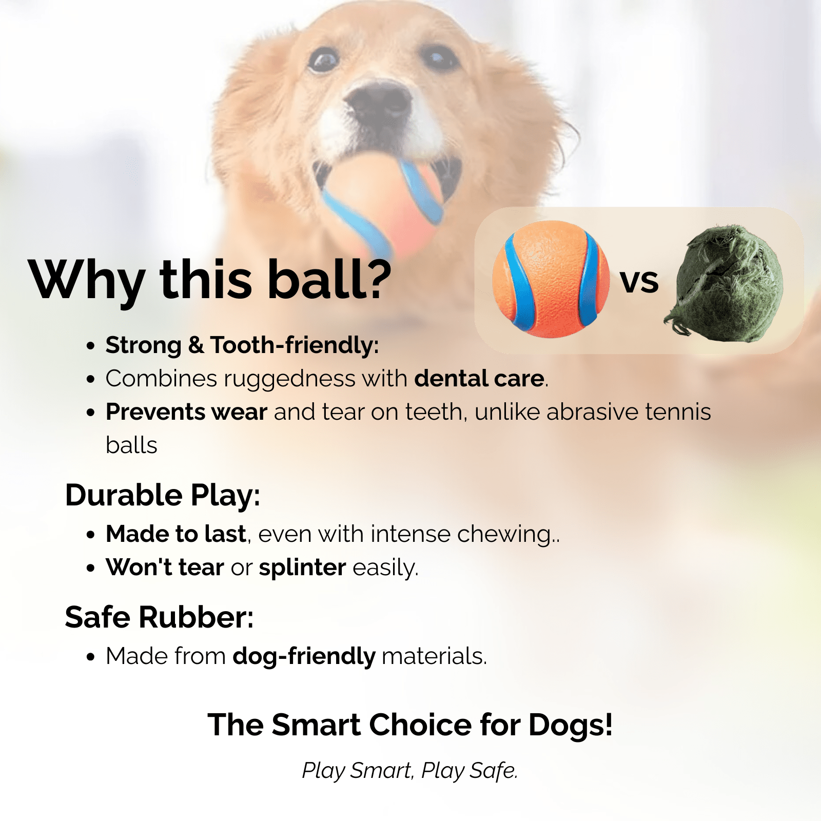 Dailypets Indestructible Dog Ball Toy for Aggressive Chewers and Interactive Fetch Play
