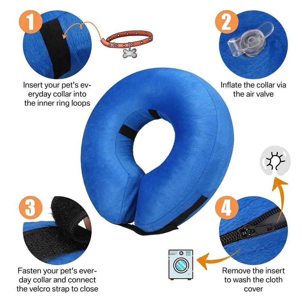Dailypets Comfortable Inflatable Recovery Collar for Dogs and Cats Healing Support