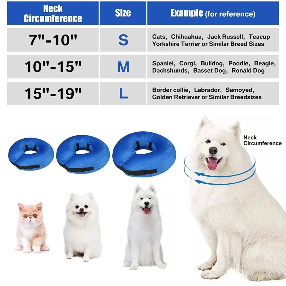 Dailypets Comfortable Inflatable Recovery Collar for Dogs and Cats Healing Support