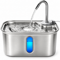 POUPIPETS Cat Water Fountain – 2.5L Stainless Steel Ultra Quiet 6-Layer Filter System