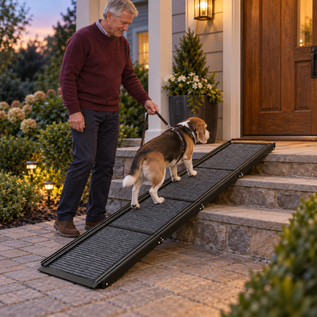 POUPIPETS Dog Ramp for Car – 63" Foldable Pet Ramp with Non-Slip Surface, 250 lb Capacity
