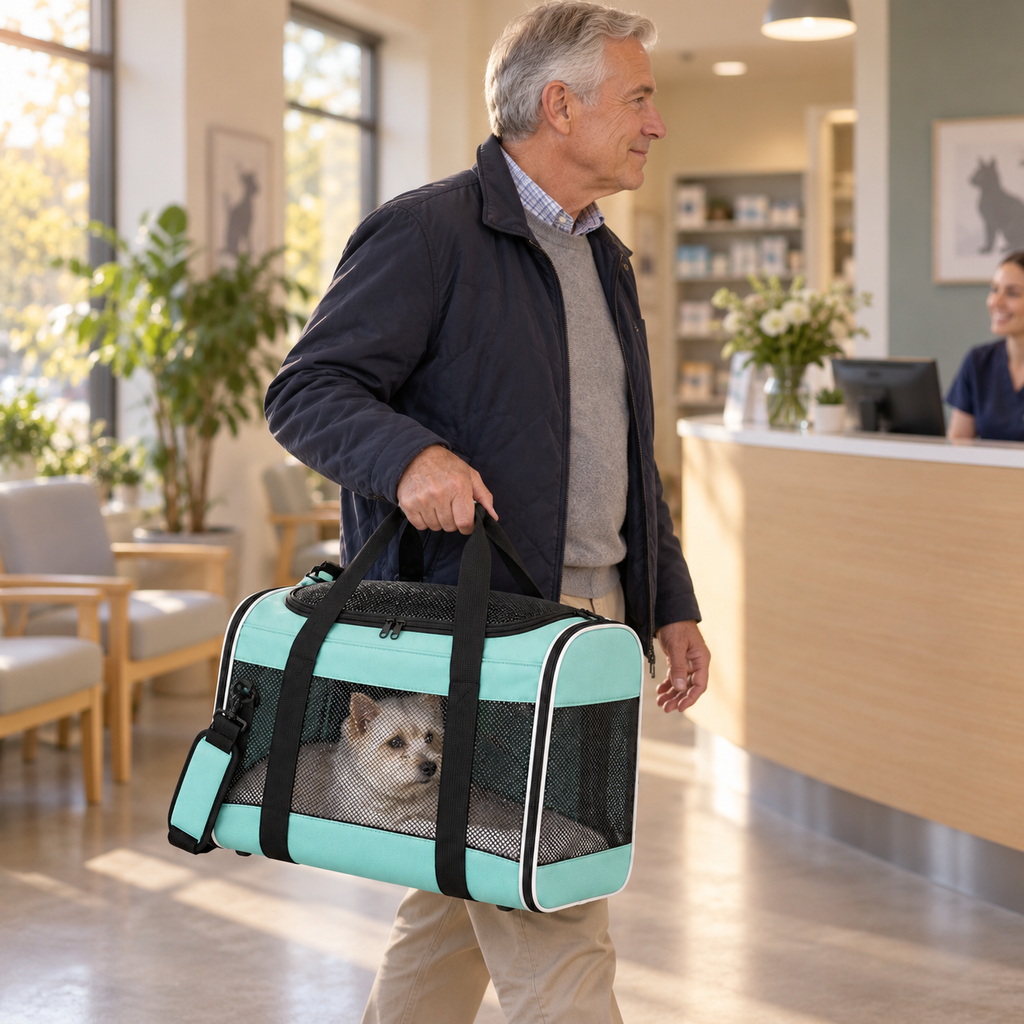 POUPIPETS Pet Carrier – TSA Airline Approved Soft-Sided Travel Bag for Cats & Small Dogs