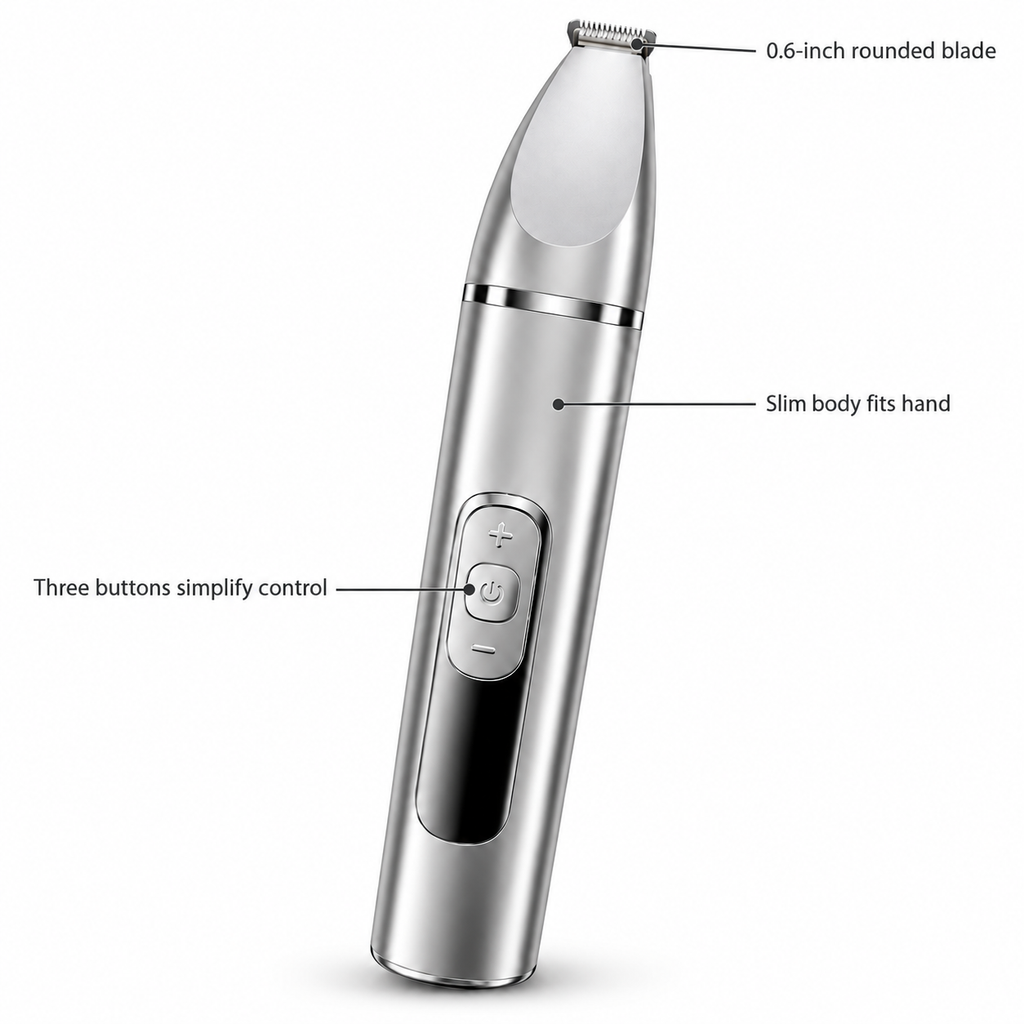 POUPIPETS Dog Grooming Kit – 4-in-1 Cordless Pet Clipper with LCD Display & Paw Trimmer
