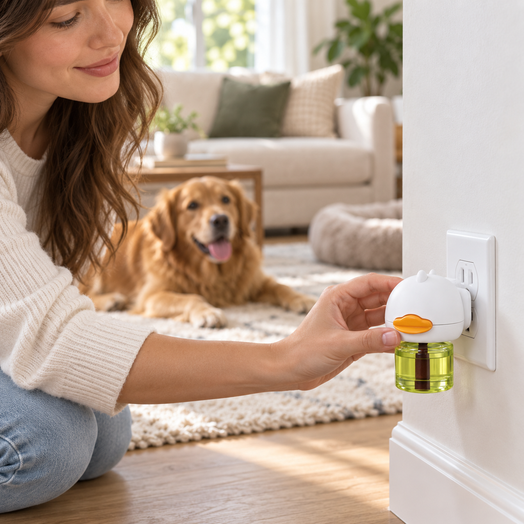 POUPIPETS Dog Calming Diffuser Kit – Pheromone Plug-In with 60-Day Supply & 2 Refills