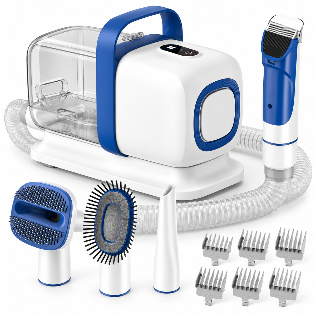 POUPIPETS Dog Grooming Vacuum Kit – 15000Pa Suction Clipper & Deshedding Tools, 2L