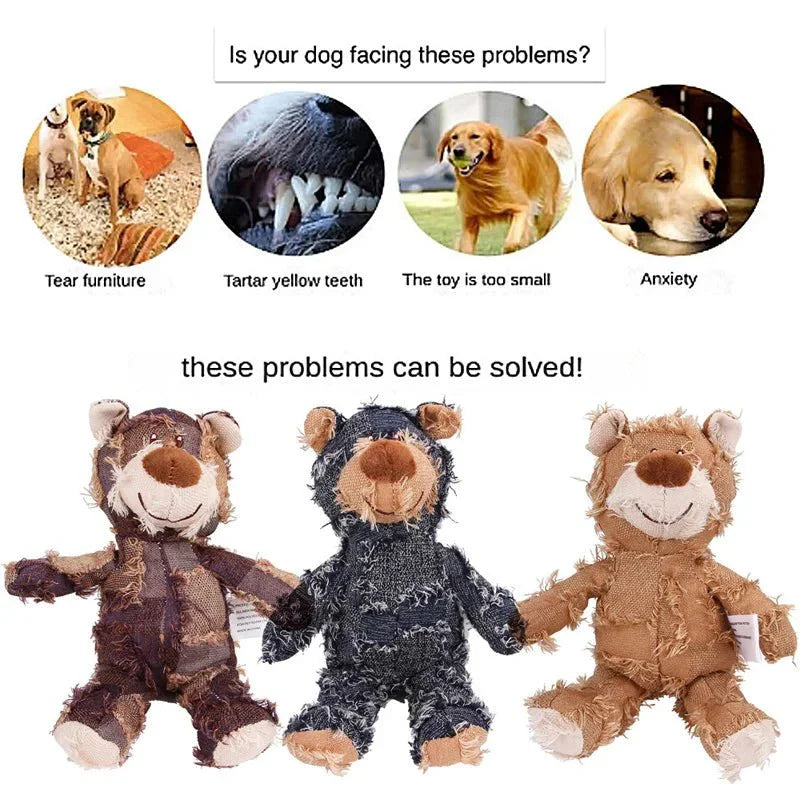 Dailypets Plush Teddy Bear Toy for Small Dogs with Soft Chew Design