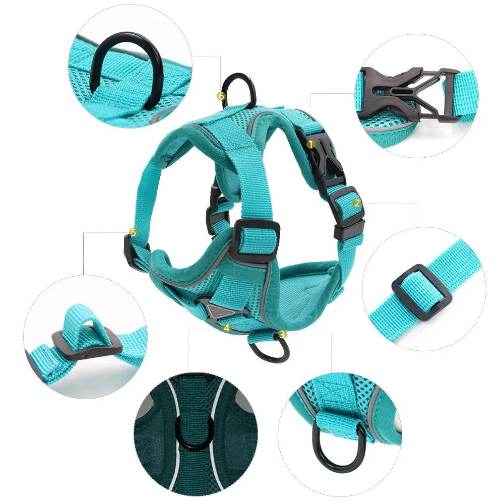Dailypets Escape Proof Pet Harness with Reflective Breathable Mesh for Daily Walks