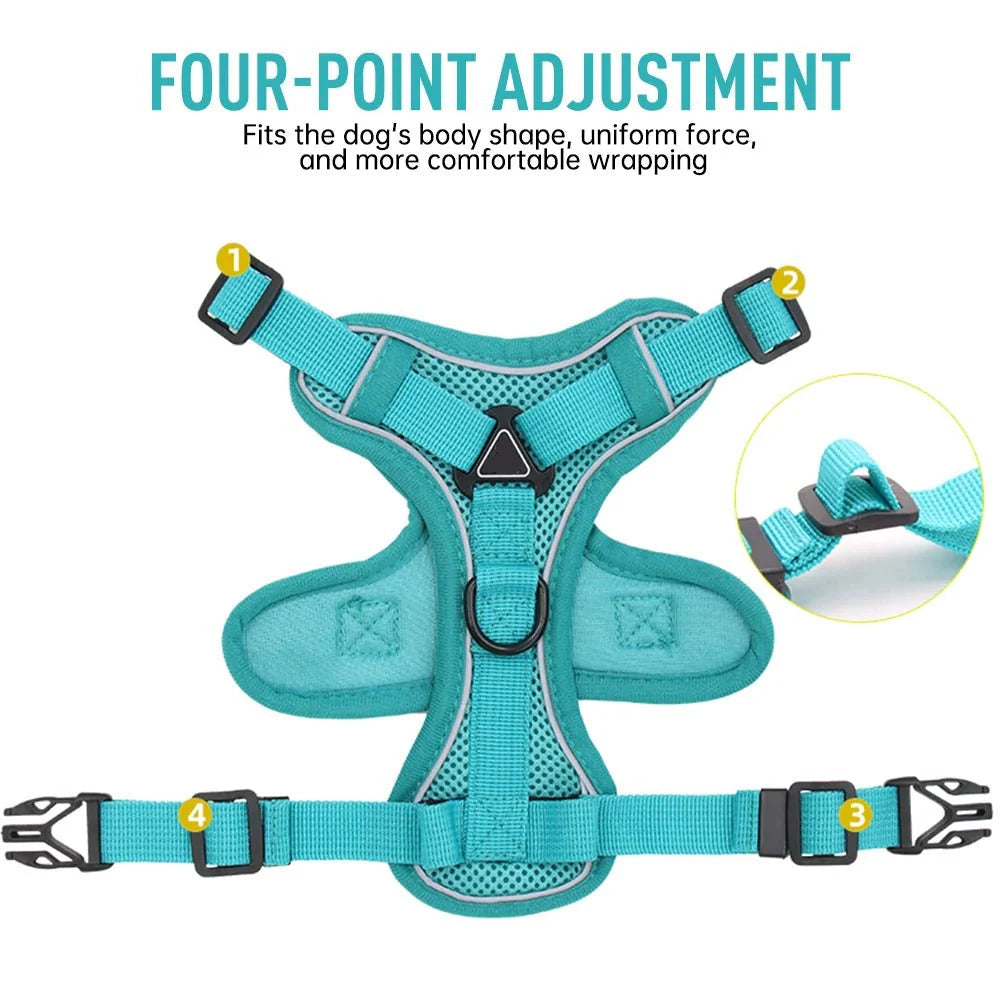 Dailypets Escape Proof Pet Harness with Reflective Breathable Mesh for Daily Walks