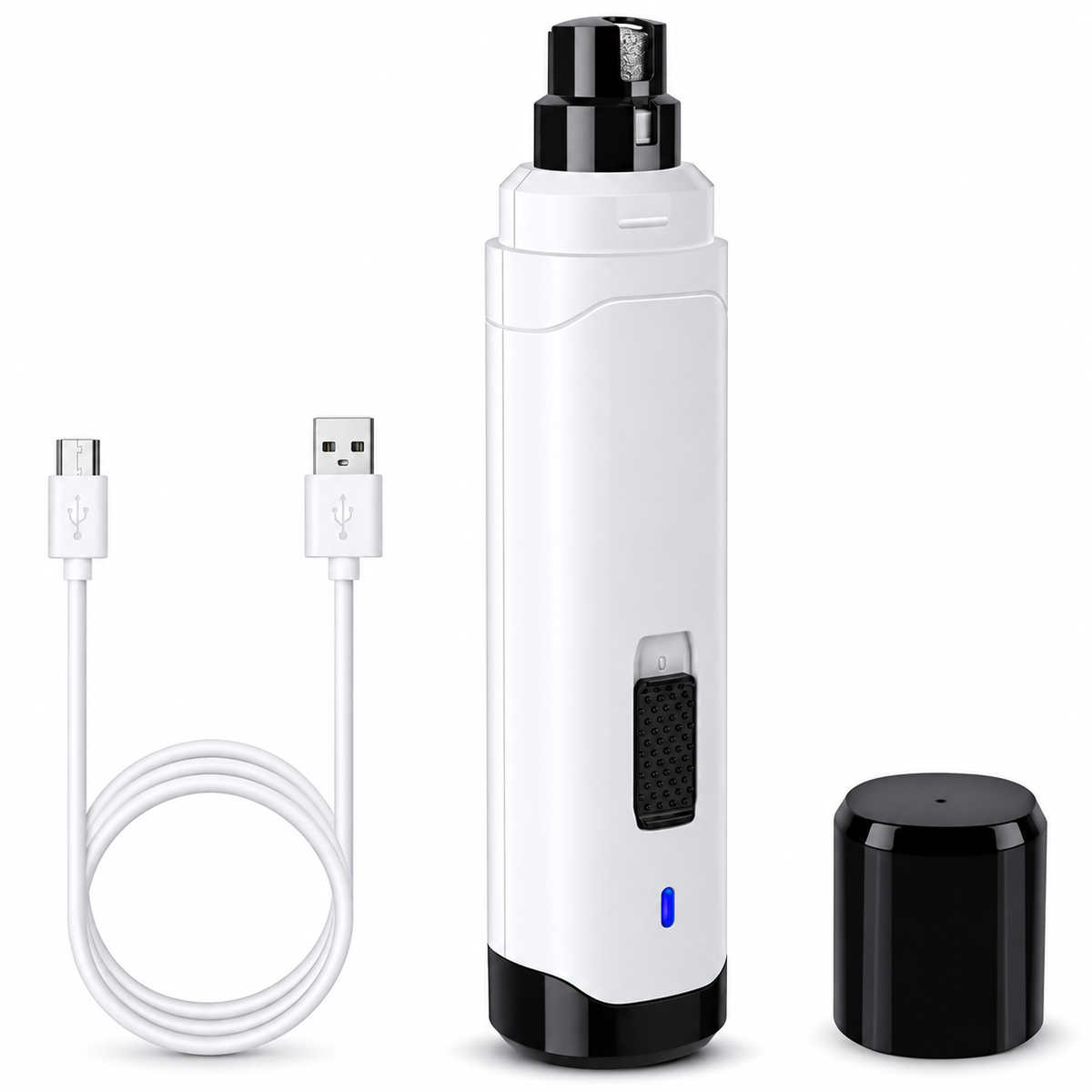 POUPIPETS Dog Nail Grinder – 2-Speed Rechargeable Low-Noise Pet Nail Trimmer for Dogs & Cats