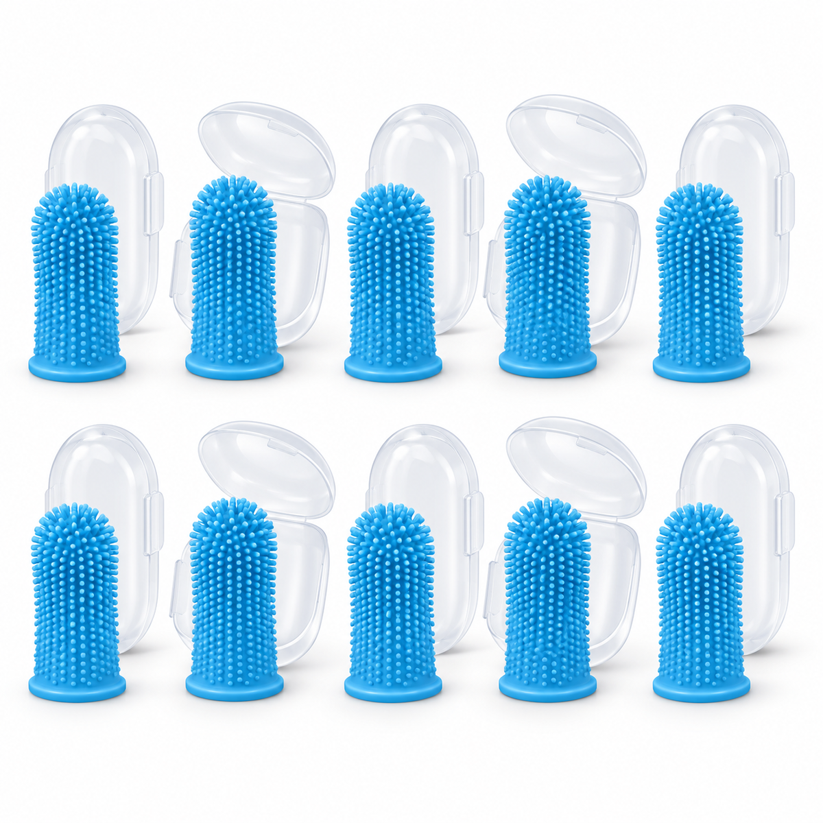 POUPIPETS Dog Toothbrush – 360° Silicone Finger Brush for Dogs & Cats, 2 Pack
