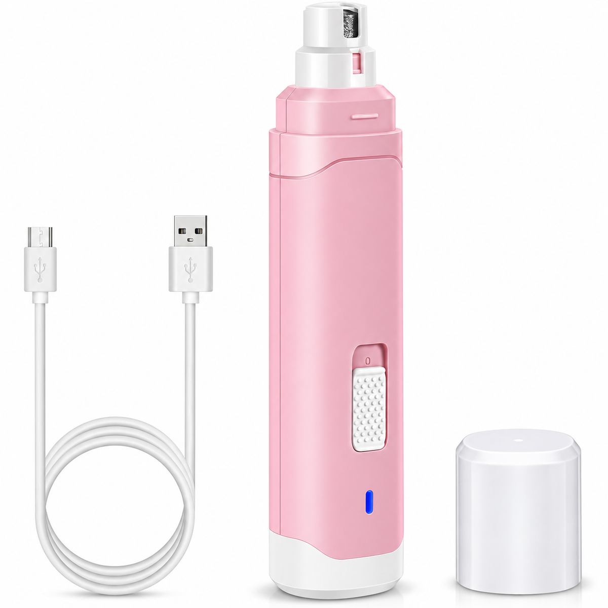 POUPIPETS Dog Nail Grinder – 2-Speed Rechargeable Low-Noise Pet Nail Trimmer for Dogs & Cats