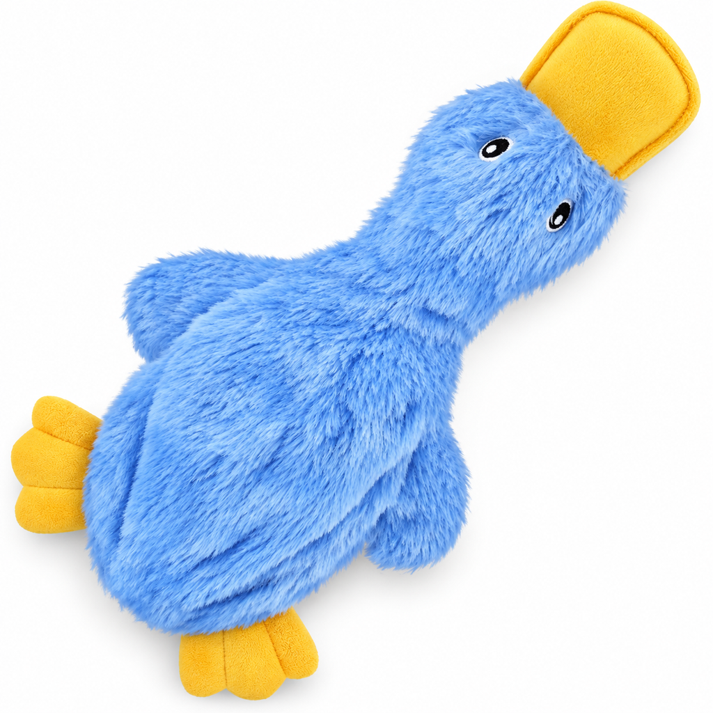 POUPIPETS Squeaky Dog Toy – Plush Crinkle Duck Interactive Chew Toy for Dogs