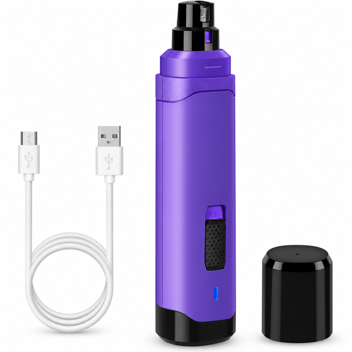 POUPIPETS Dog Nail Grinder – 2-Speed Rechargeable Low-Noise Pet Nail Trimmer for Dogs & Cats