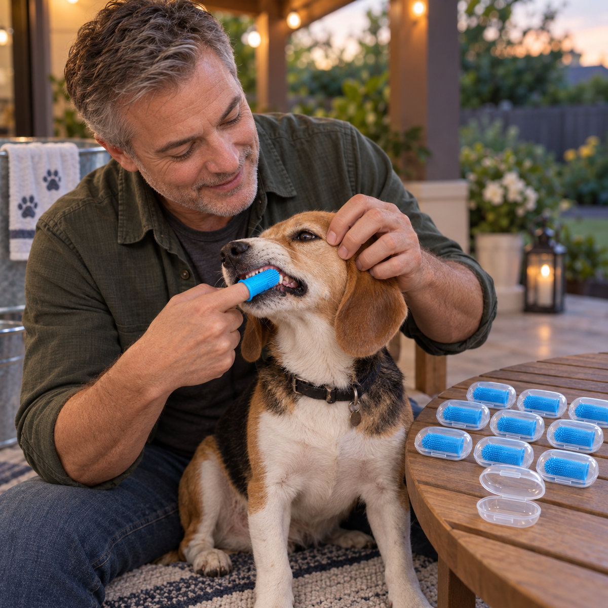 POUPIPETS Dog Toothbrush – 360° Silicone Finger Brush for Dogs & Cats, 2 Pack