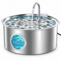 POUPIPETS Dog Water Fountain – 7L Stainless Steel Large Dog Drinking Fountain