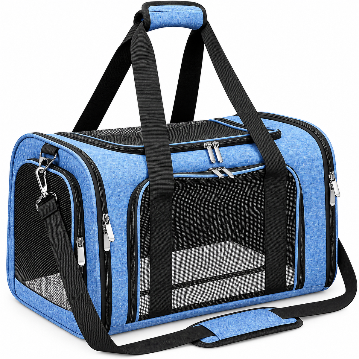 POUPIPETS Pet Carrier – Soft-Sided Collapsible Travel Bag for Cats & Small Dogs