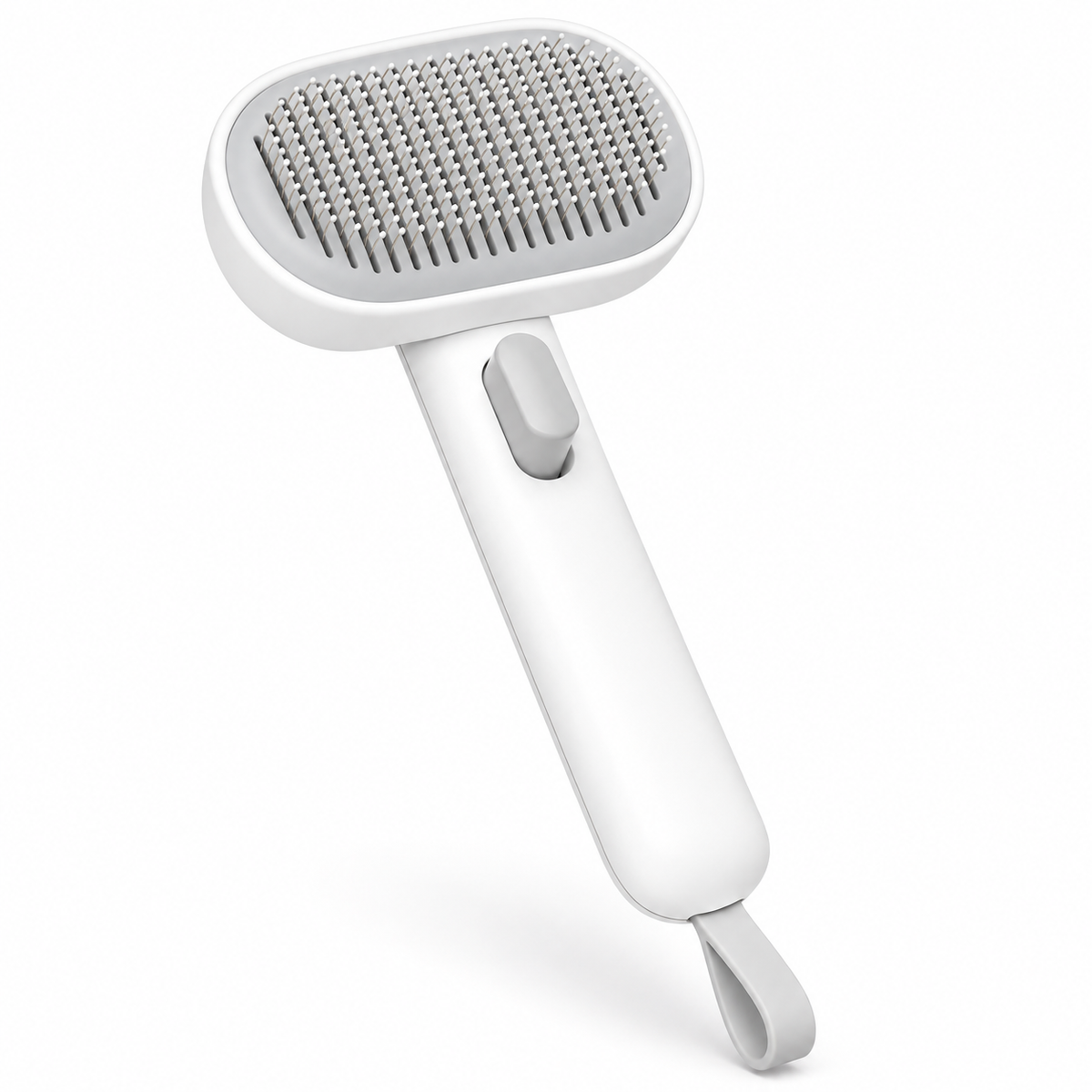 POUPIPETS Cat Slicker Brush, Self-Cleaning Shedding & Grooming Brush for Long & Short Hair
