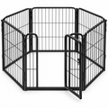 POUPIPETS Dog Playpen – 24" Indoor 6-Panel Metal Puppy Exercise Pen with Gate