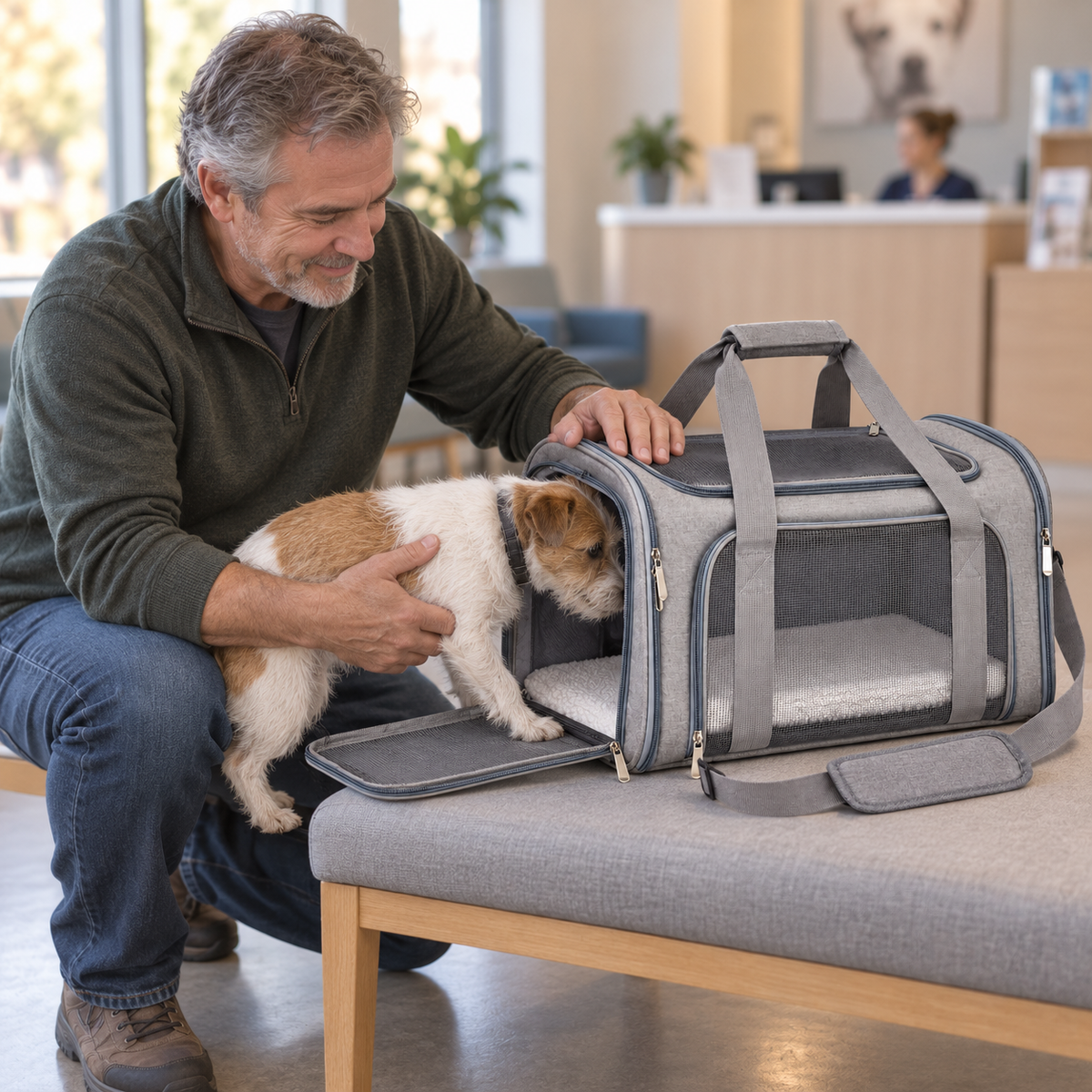 POUPIPETS Pet Carrier – Soft Sided TSA Airline Approved Travel Bag for Cats & Small Dogs