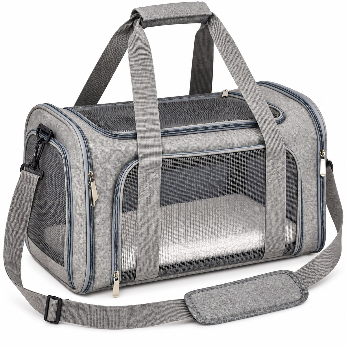 POUPIPETS Pet Carrier – Soft Sided TSA Airline Approved Travel Bag for Cats & Small Dogs