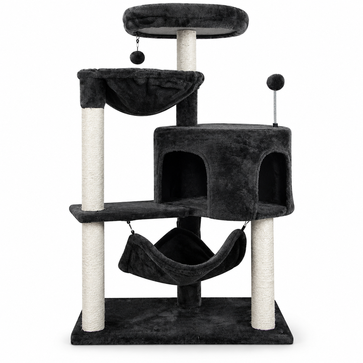 POUPIPETS Cat Tree – Multi-Level Tower with Condo, Hammocks & Sisal Scratching Posts