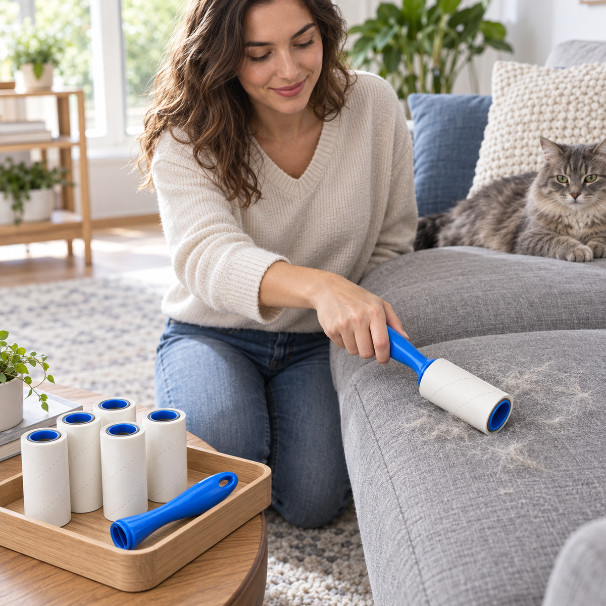 POUPIPETS Lint Roller – Extra Sticky Pet Hair Remover, 450 Sheets with 2 Handles