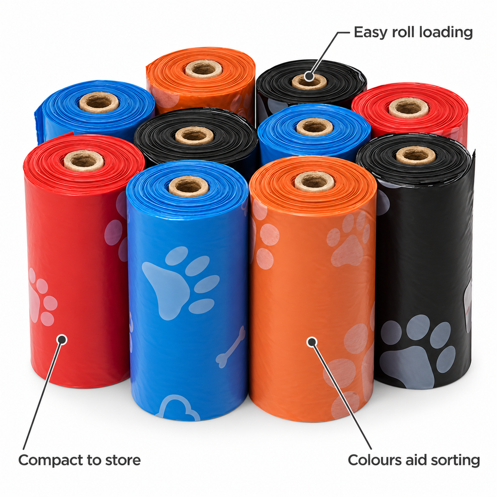 POUPIPETS Dog Poop Bags, 150 Count Leak-Proof Rip-Resistant Waste Bags, Assorted Colors
