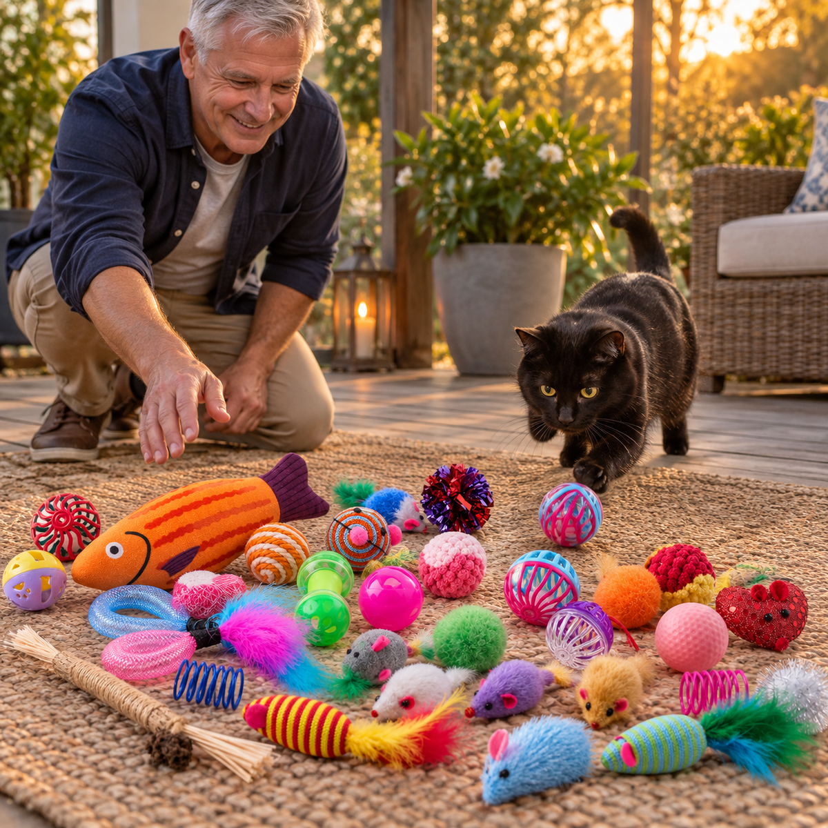 POUPIPETS Cat Toy Variety Pack – 20 Piece Interactive Kit with Catnip Mice & Balls