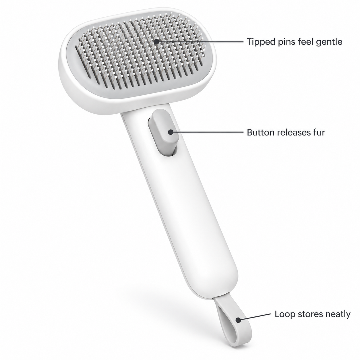 POUPIPETS Cat Slicker Brush, Self-Cleaning Shedding & Grooming Brush for Long & Short Hair