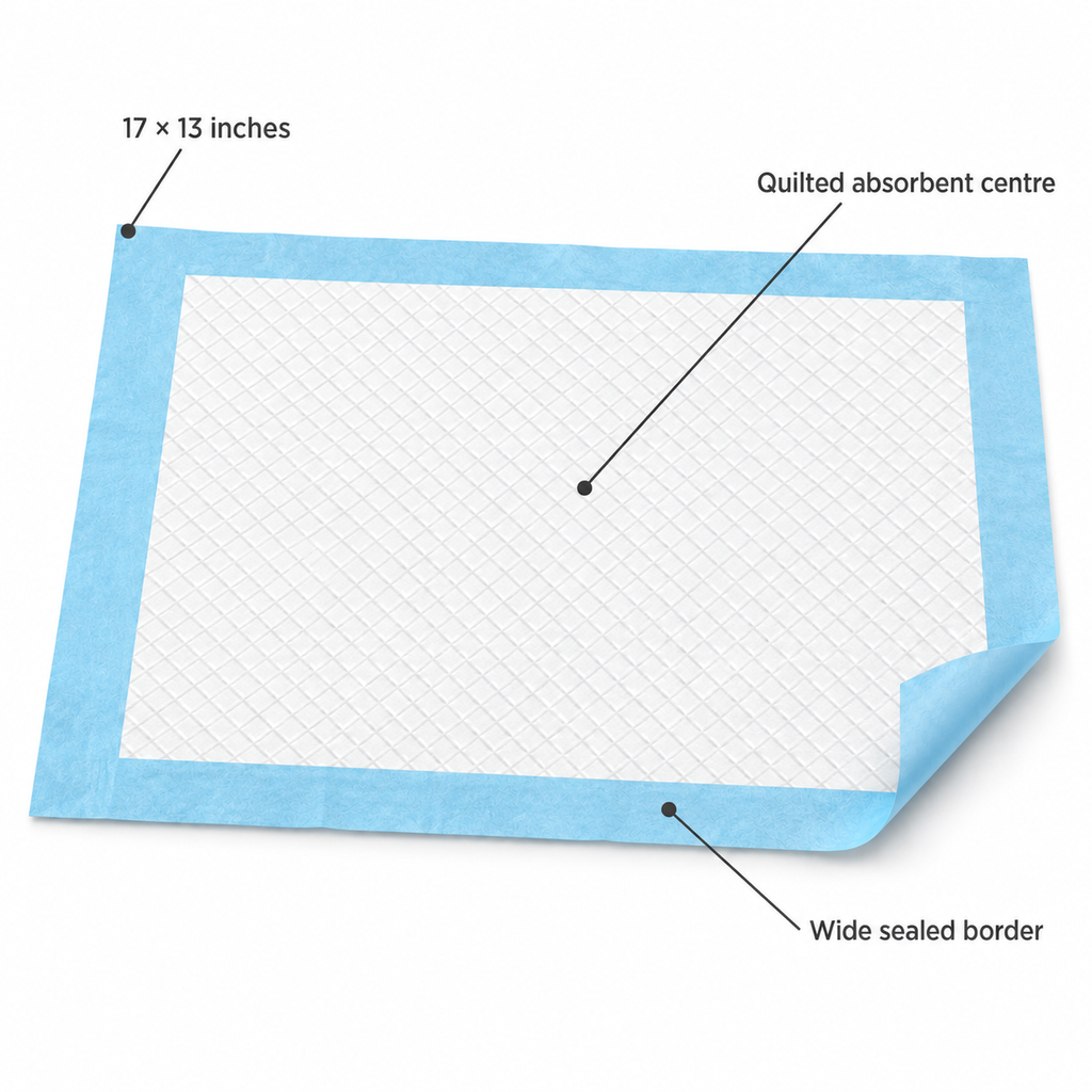 POUPIPETS Puppy Training Pads – 17" x 13" Super Absorbent Disposable Underpads, 50 Count