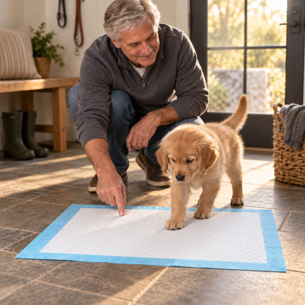 POUPIPETS Puppy Training Pads – 17" x 13" Super Absorbent Disposable Underpads, 50 Count