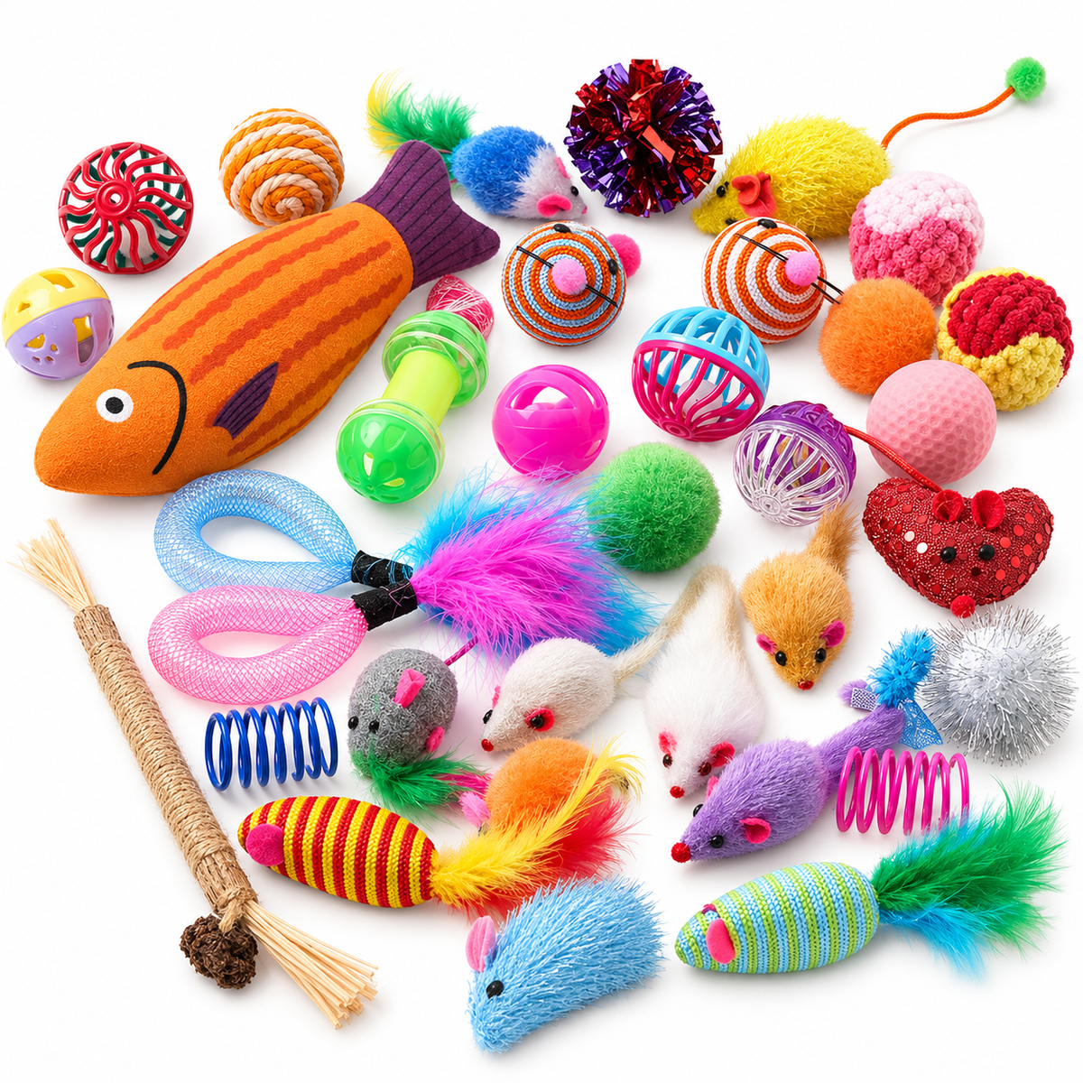 POUPIPETS Cat Toy Variety Pack – 20 Piece Interactive Kit with Catnip Mice & Balls
