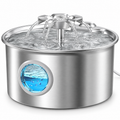 POUPIPETS Cat Water Fountain – 2.6L Stainless Steel Pet Fountain with Dual Flow Modes