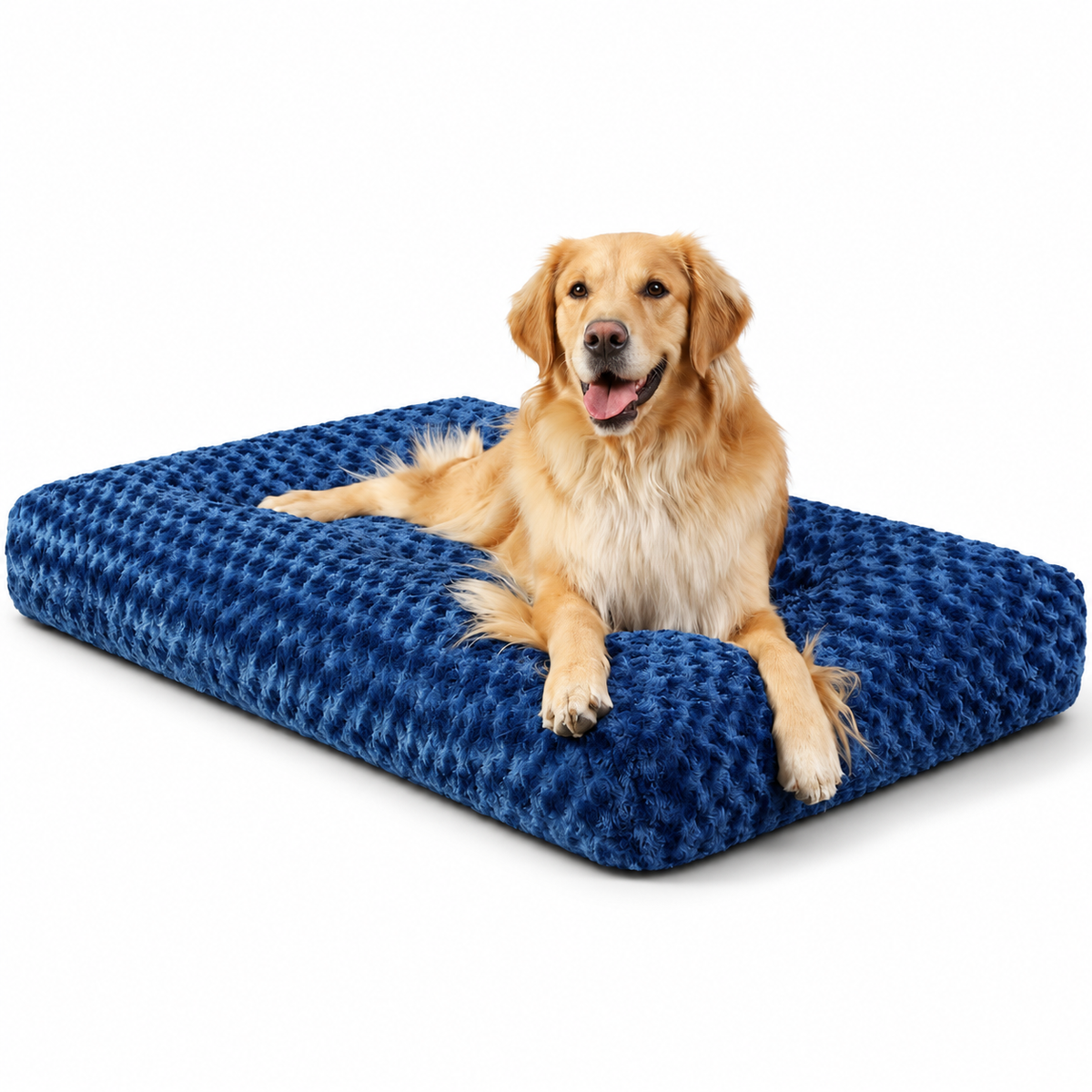 POUPIPETS Dog Bed – Washable Plush Crate Mat, Soft Cushioned 35 x 23 Inch Gray