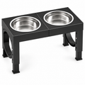 POUPIPETS Elevated Dog Bowls – Adjustable Raised Stand, 2 Stainless Steel Bowls, Large Dogs